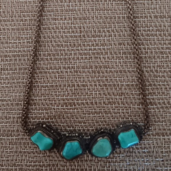 Vintage Navajo Turquoise 925 Sterling Silver Necklace